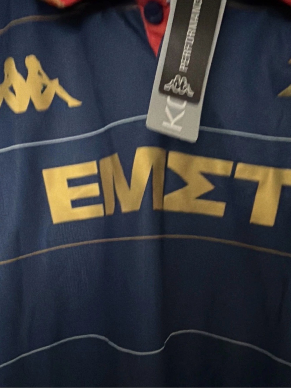Kappa Kombat Men's Soccer Jersey Short Sleeve Polyester Blue Regular XL - Picture 4 of 10